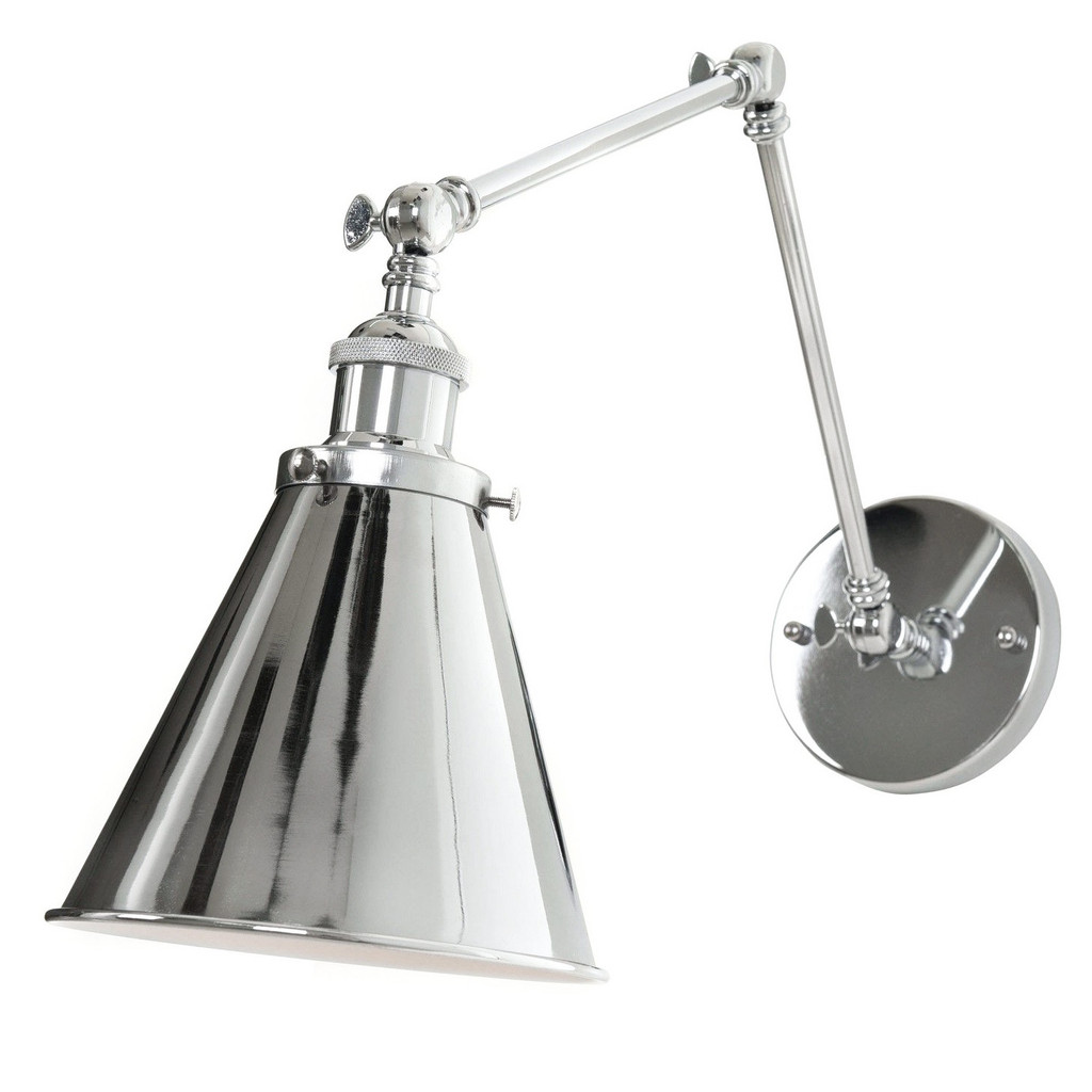 Chromowana lampa ścienna RUBI W2 metalowy kinkiet, regulowane ramię - Lumina Deco zdjęcie 3