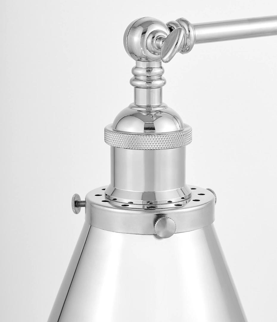 Chromowana lampa ścienna RUBI W2 metalowy kinkiet, regulowane ramię - Lumina Deco zdjęcie 2