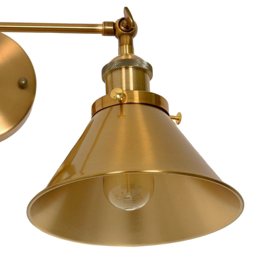 Designerski podwójny kinkiet w kolorze złota GUBI DUO stożkowe klosze loftowe - Lumina Deco zdjęcie 4