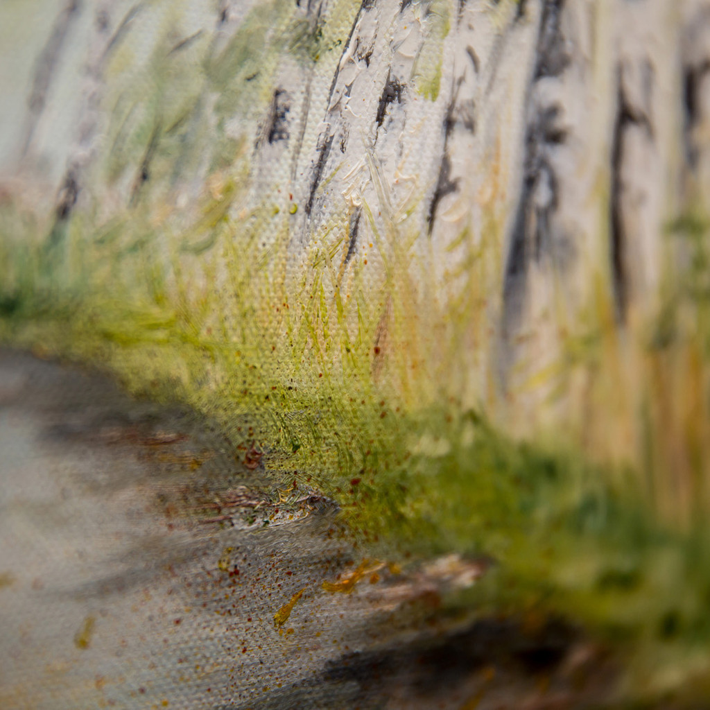 Obraz olejny pejzaż natura przyroda leśna droga alejka brzozy 70x50 cm - Na Skrzydłach Anioła zdjęcie 4