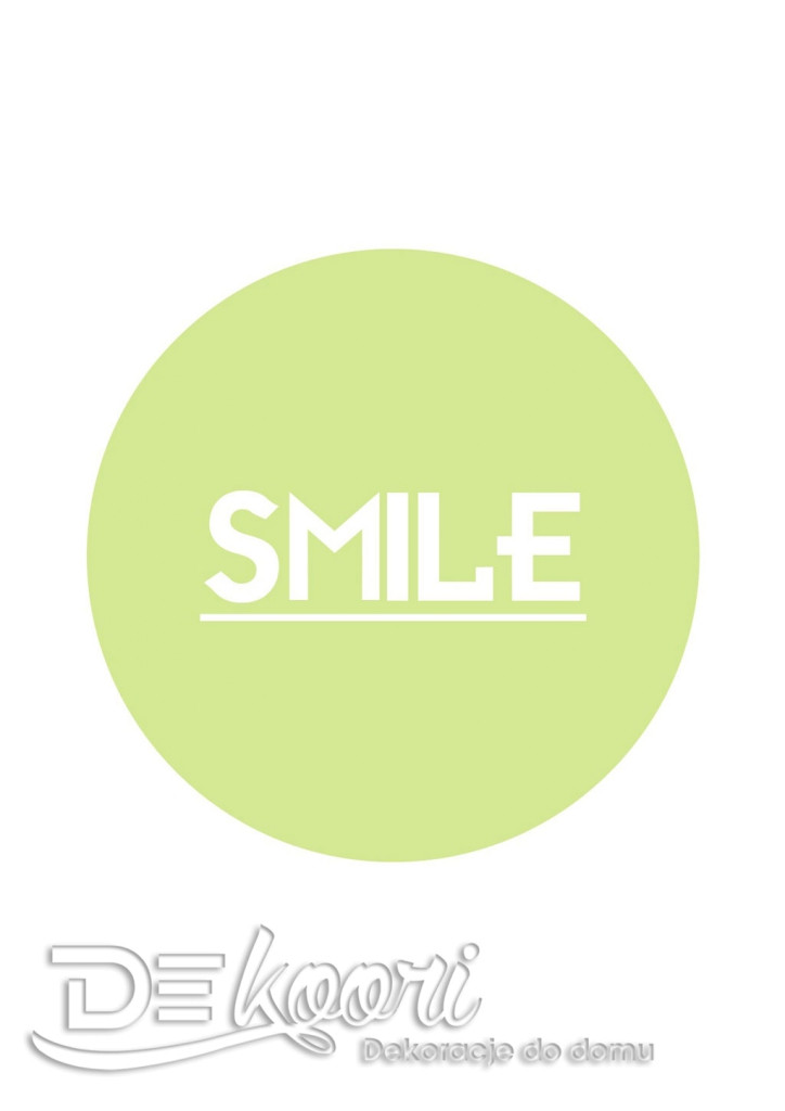 Plakat na ścianę grafika i napis SMILE zielony - Dekoori zdjęcie 3