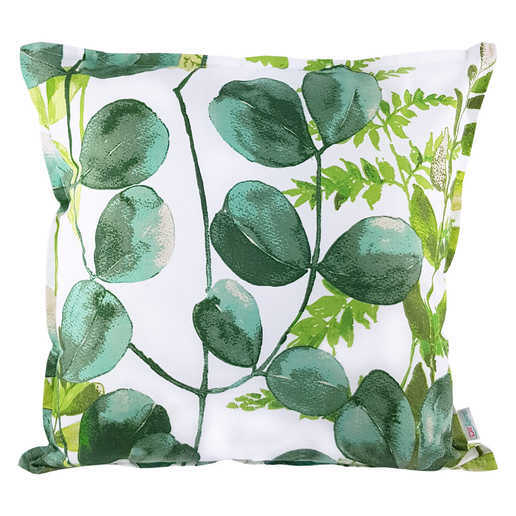 Ozdobna poszewka na poduszkę z akwarelowymi zielonymi liśćmi - Dekoori zdjęcie 2