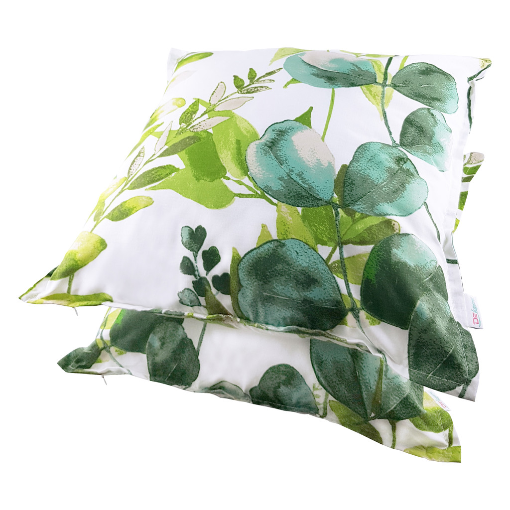 Ozdobna poszewka na poduszkę z akwarelowymi zielonymi liśćmi - Dekoori zdjęcie 3