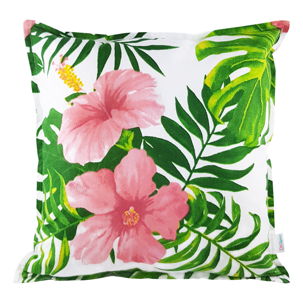 Poszewka na poduszkę w palmy, monsterę, kwiat hawajski - Dekoori zdjęcie 1