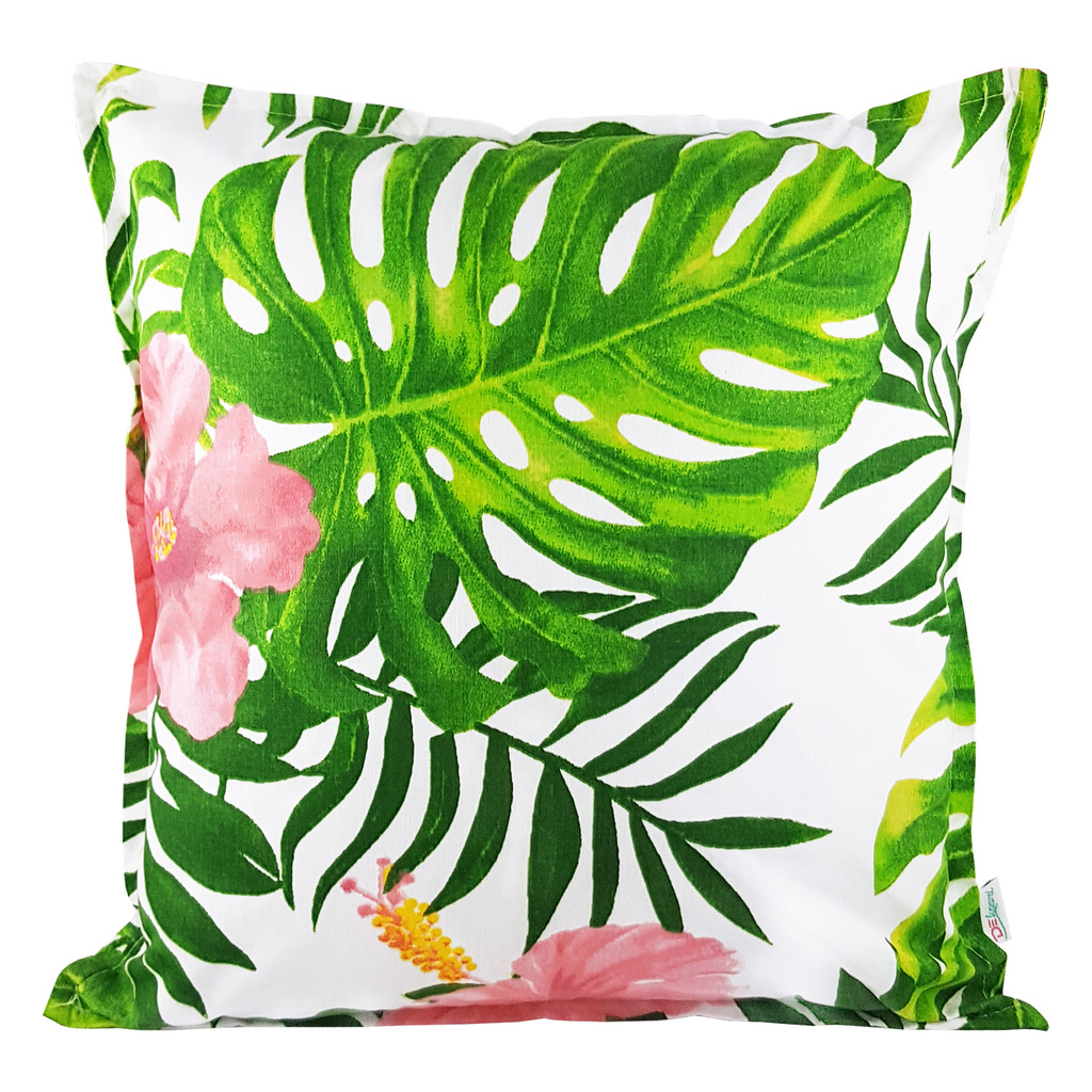 Poszewka na poduszkę w palmy, monsterę, kwiat hawajski - Dekoori zdjęcie 3