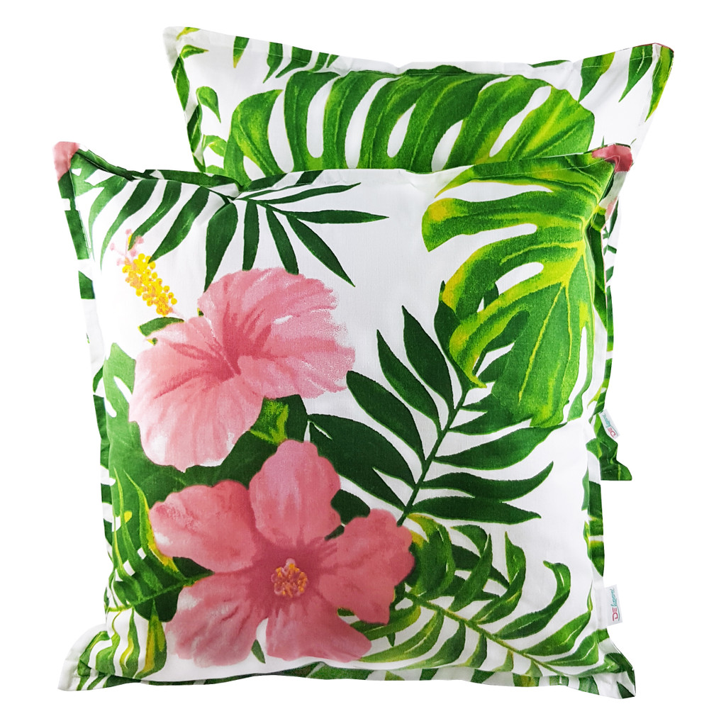 Poszewka na poduszkę w palmy, monsterę, kwiat hawajski - Dekoori zdjęcie 4