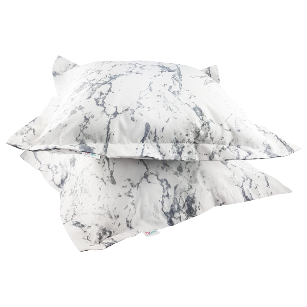 Dekoracyjna poszewka na poduszkę w biało-szary marmur - Dekoori zdjęcie 3