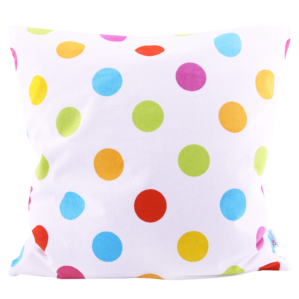 Poszewka na poduszkę dekoracyjną w duże, kolorowe grochy, kropki 4 cm - Dekoori zdjęcie 1