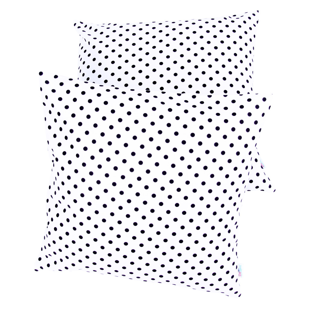 Poszewka na poduszkę w kropki groszki 7 mm, biało-czarna, dekoracyjna - Dekoori zdjęcie 3