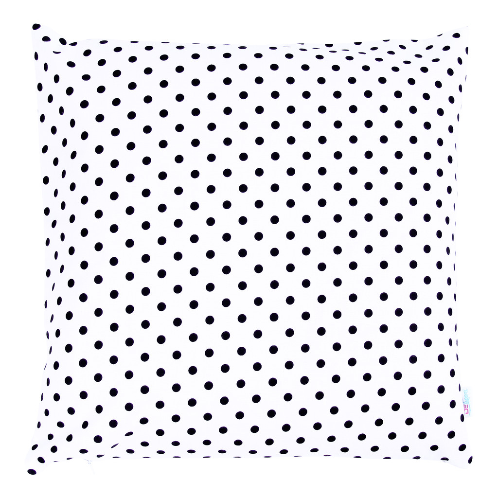 Poszewka na poduszkę w kropki groszki 7 mm, biało-czarna, dekoracyjna - Dekoori zdjęcie 1
