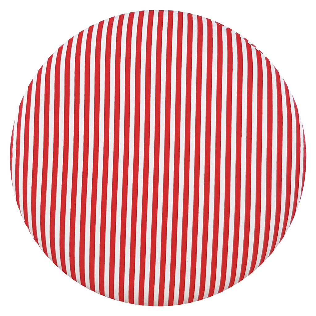 Nowoczesny stołek, puf w paski czerwono-białe vintage design - Lily Pouf zdjęcie 4