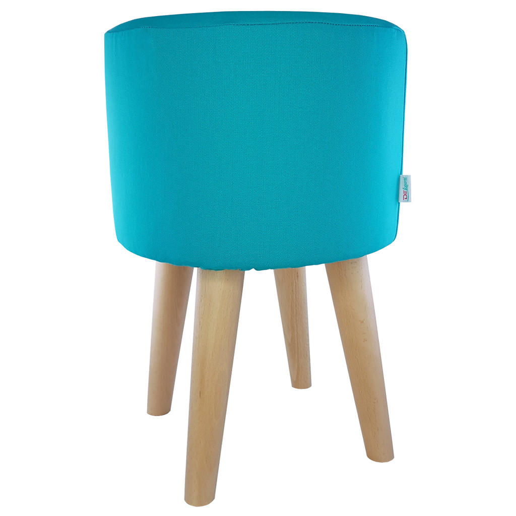 Turkusowy stołek taboret puf modny kolor, pokrowiec gładki jednokolorowy - Lily Pouf zdjęcie 2