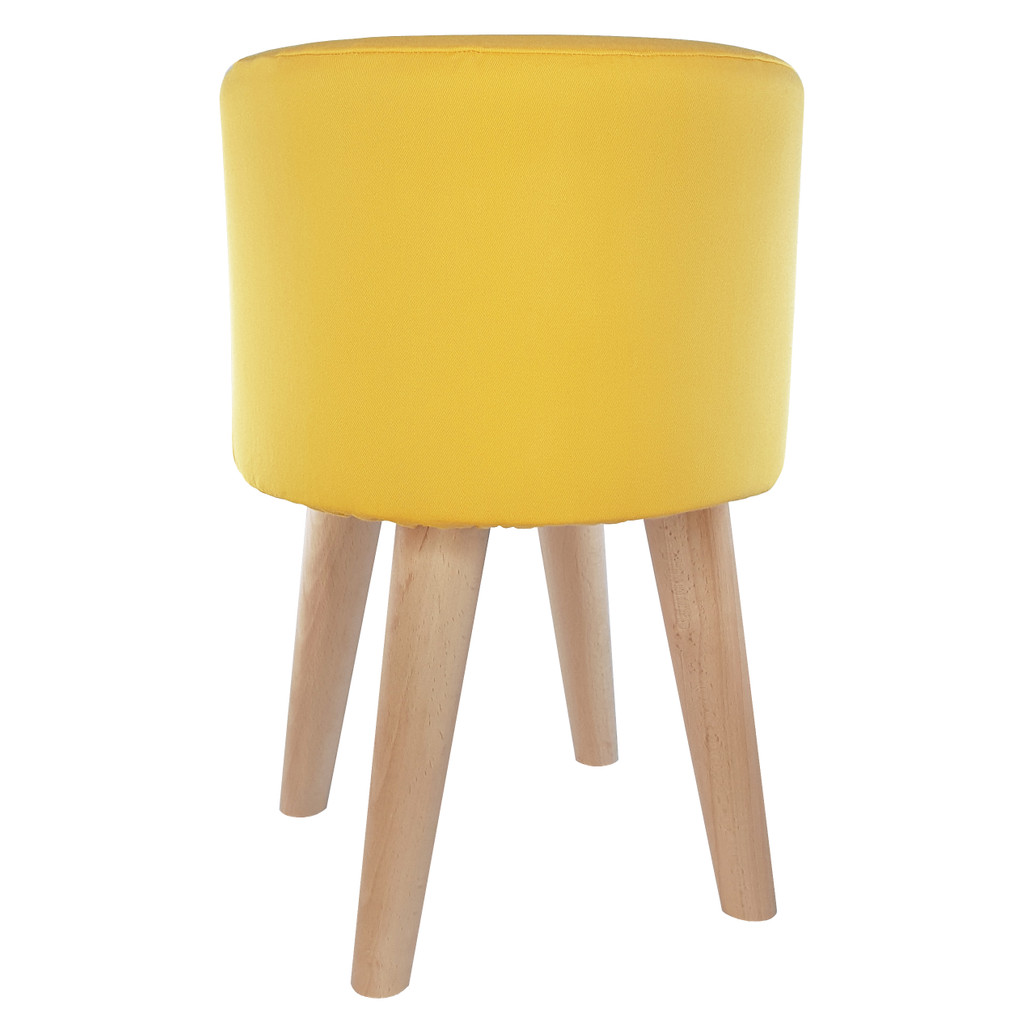 Nowoczesny żółty stołek, puf do salonu, na taras, gładki pokrowiec, ciepły żółty - Lily Pouf zdjęcie 2