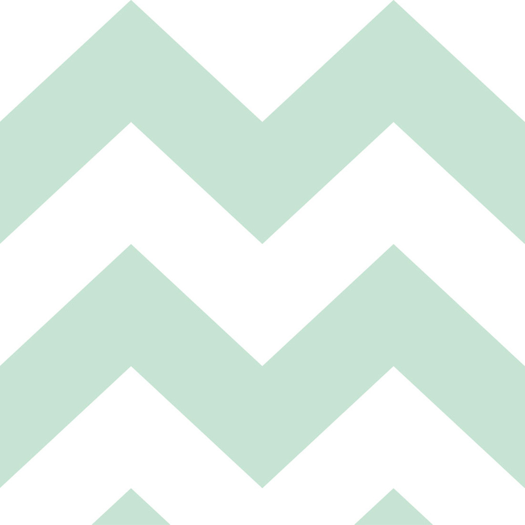 Biało-miętowa tapeta w zygzaki chevron - Dekoori zdjęcie 1