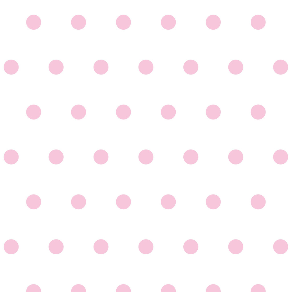Biała tapeta w różowe kropki, grochy, groszki 5 cm - Dekoori zdjęcie 1