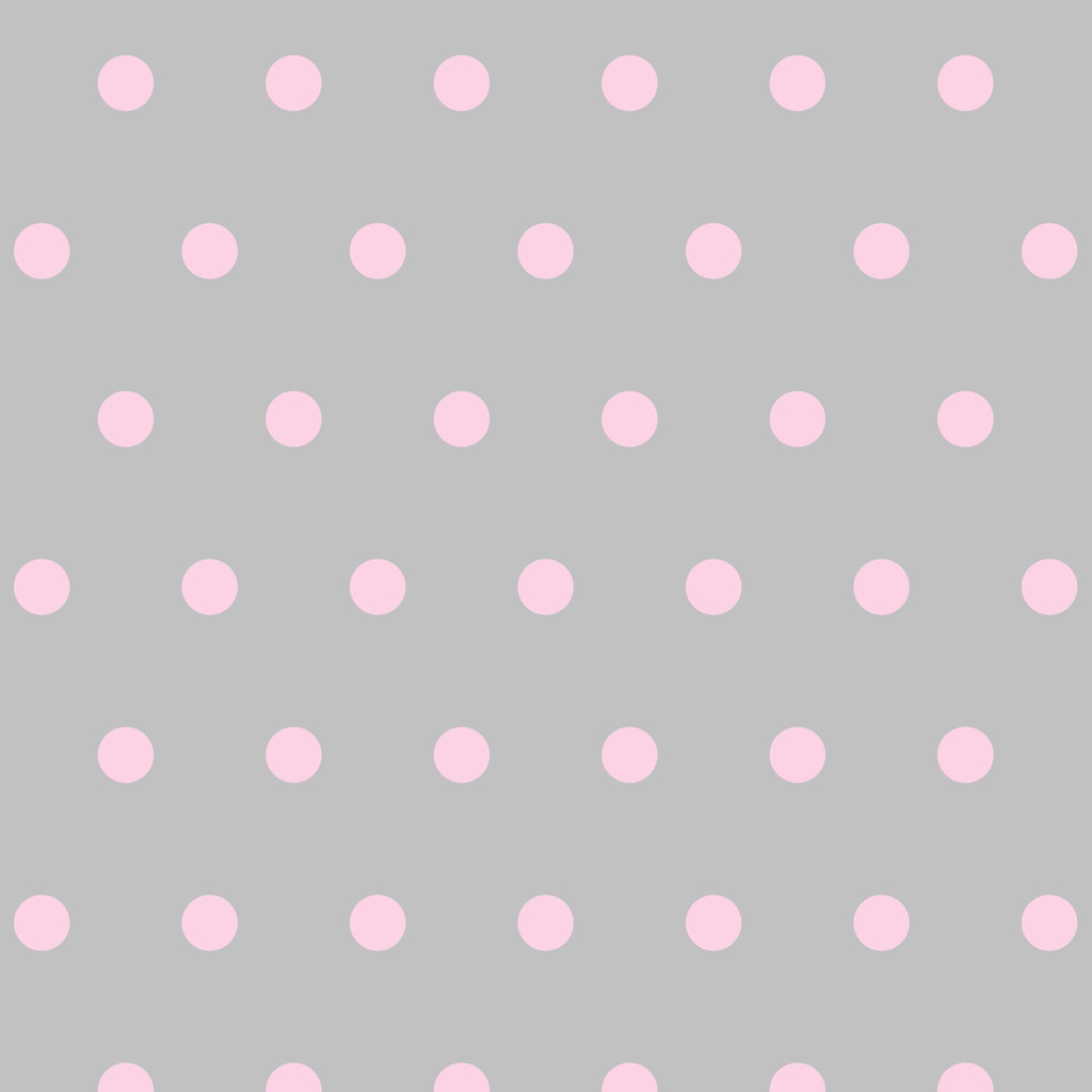 Tapeta szara w różowe grochy, groszki, kropki 5 cm - Dekoori zdjęcie 1