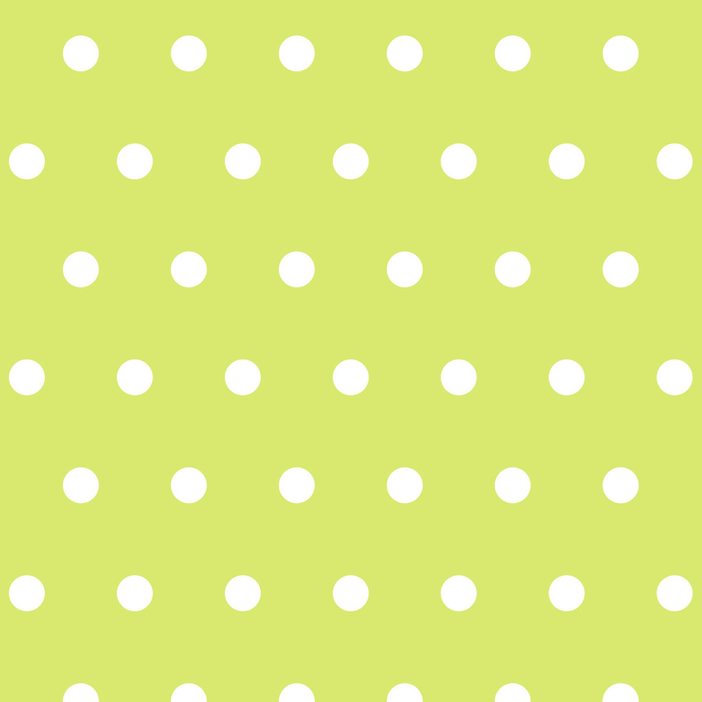 Tapeta zielona, limonkowa w białe kropki, groszki, grochy 5 cm - Dekoori zdjęcie 1