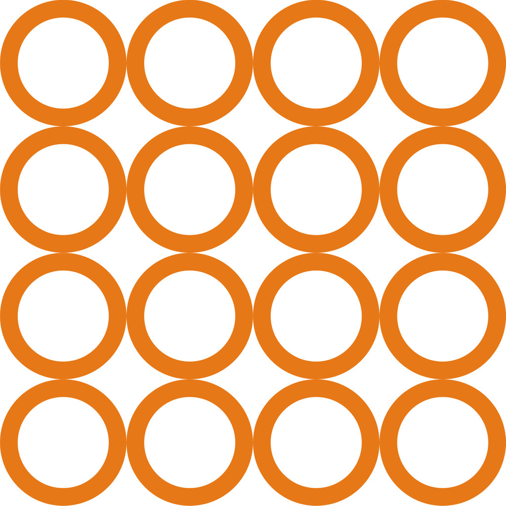Biała tapeta w pomarańczowe kółka, koła, okręgi - Dekoori zdjęcie 1