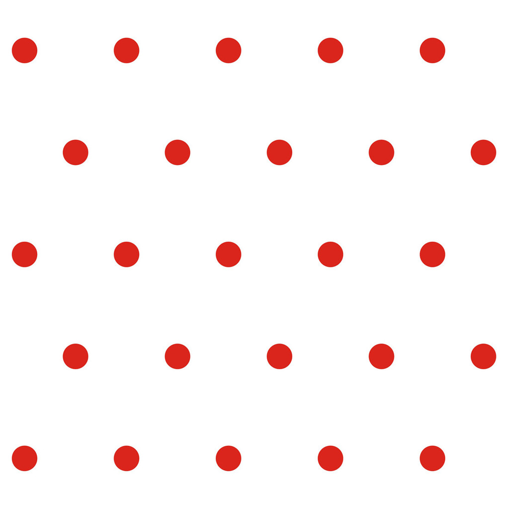 Biała tapeta w czerwone kropki, groszki, grochy 5 cm - Dekoori zdjęcie 1