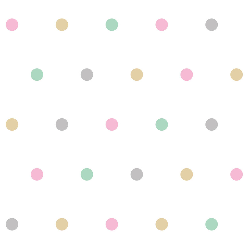 Tapeta w kolorowe pastelowe kropki, groszki, polka dot 5 cm - Dekoori zdjęcie 1