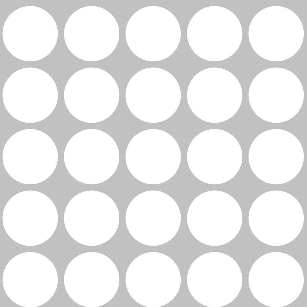 Tapeta szara w duże białe grochy, koła, kropki 18 cm - Dekoori zdjęcie 1