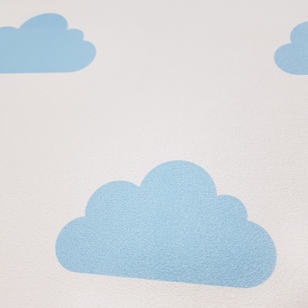 Tapeta w chmurki chmury biało-niebieska - Dekoori zdjęcie 4
