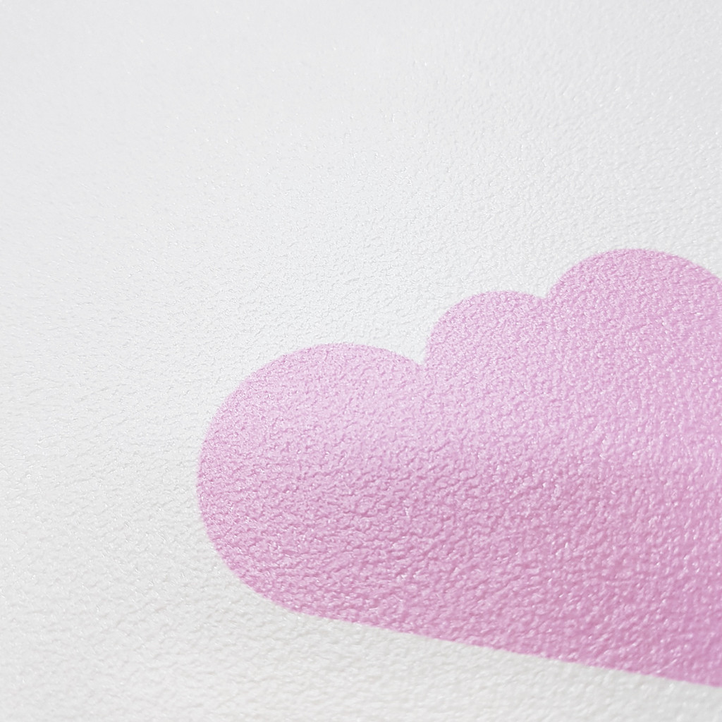 Biała tapeta ścienna w różowe chmurki, chmury 7,5-24 cm - Dekoori zdjęcie 4