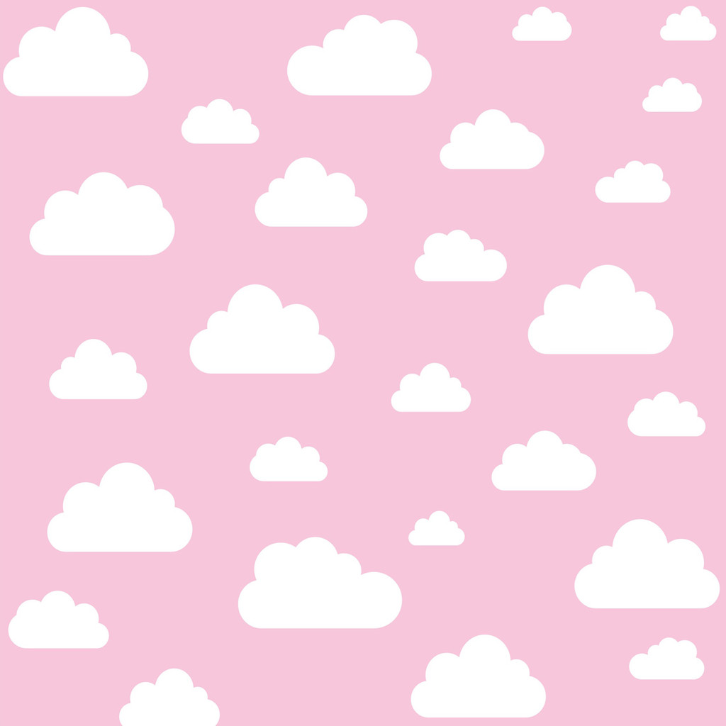 Różowa tapeta ścienna w białe chmurki, chmury 7,5-24 cm - Dekoori zdjęcie 1