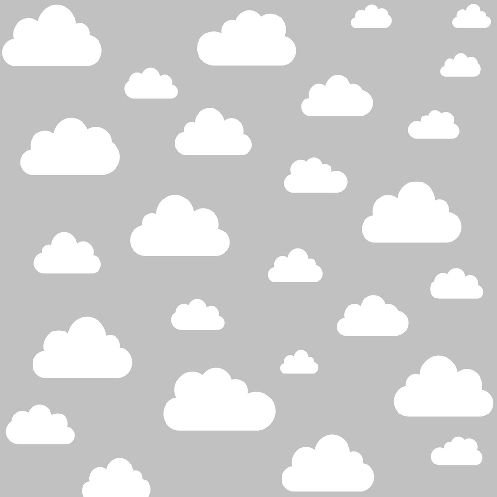 Tapeta chmury, chmurki 7,5-24 cm szaro-biała - Dekoori zdjęcie 1