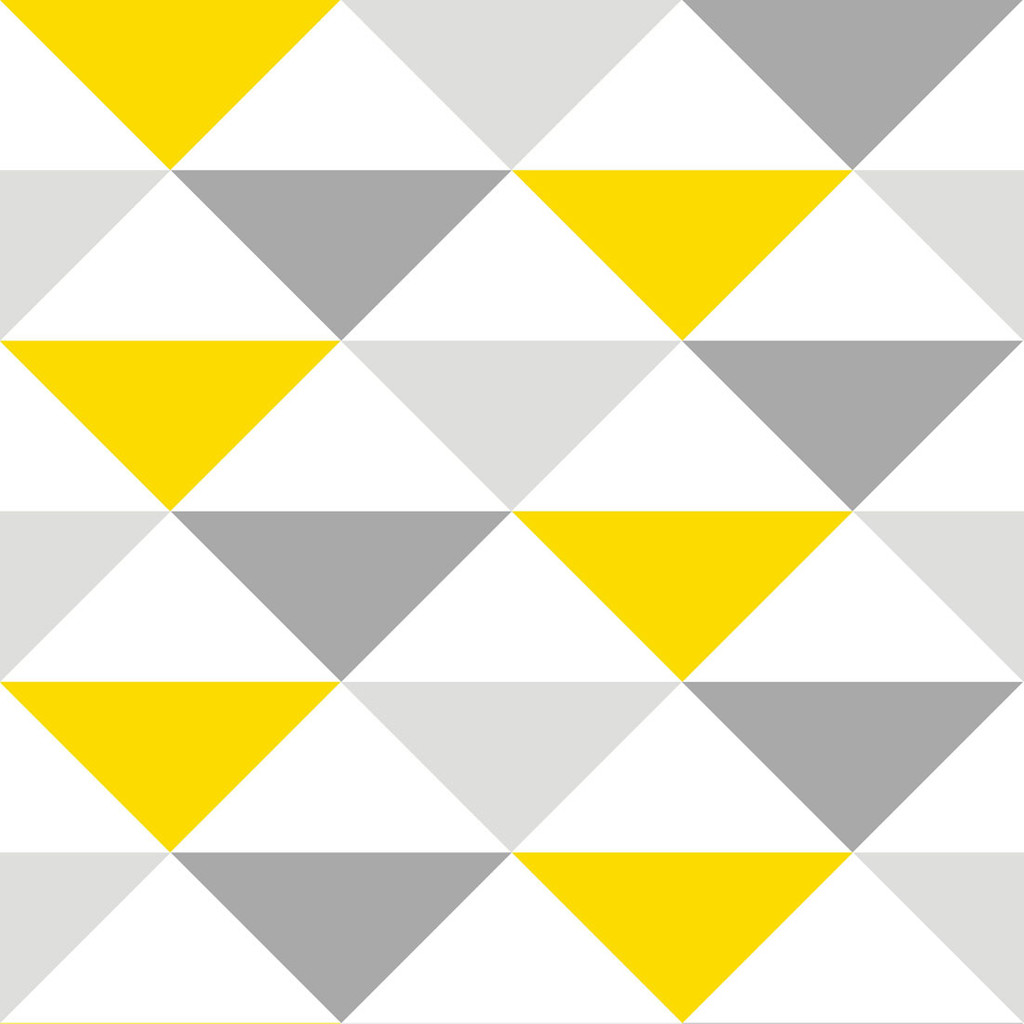 Tapeta w TRÓJKĄTY 33 cm biało-szaro-żółte - Dekoori zdjęcie 1