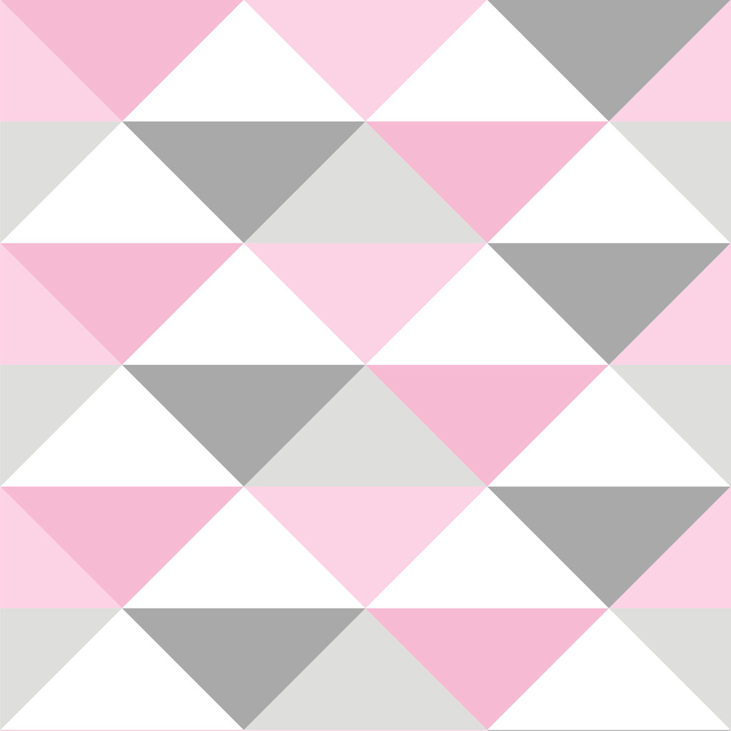 Skandynawska tapeta w pastelowe TRÓJKĄTY 33 cm biało-szaro-różowe - Dekoori zdjęcie 1