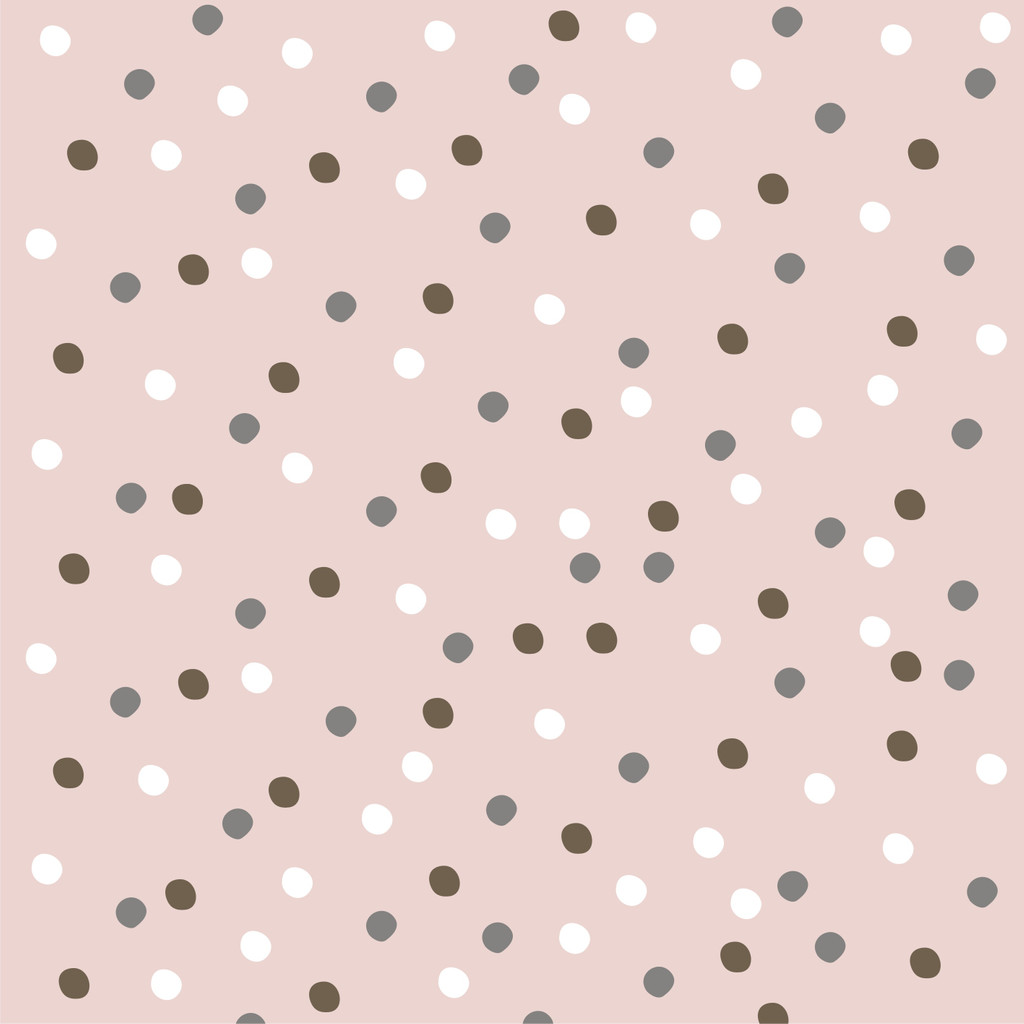 Łososiowa tapeta w nieregularne kropki, groszki 3 cm biało-szaro-brązowe - Dekoori zdjęcie 1
