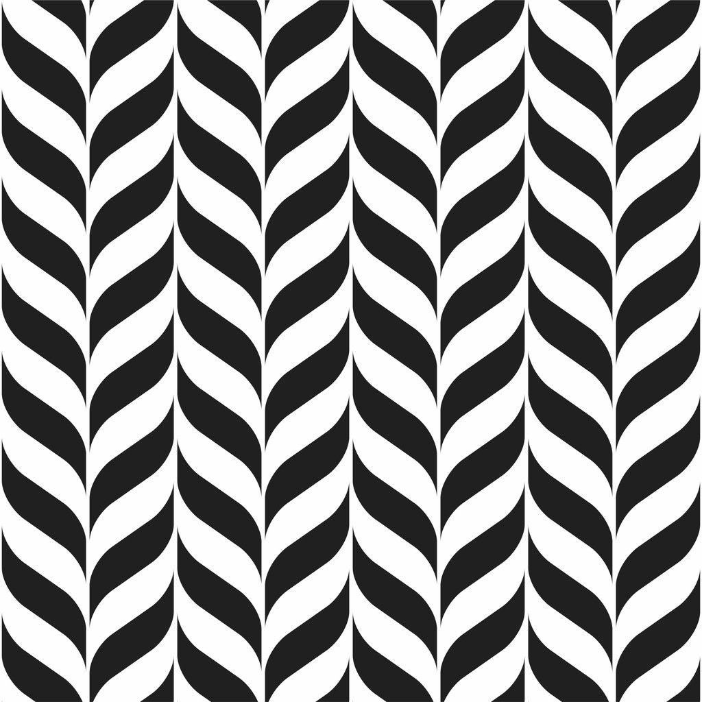 Tapeta jodełka czarno-biała, wzór listki, zebra w nowoczesnym stylu - Dekoori zdjęcie 1