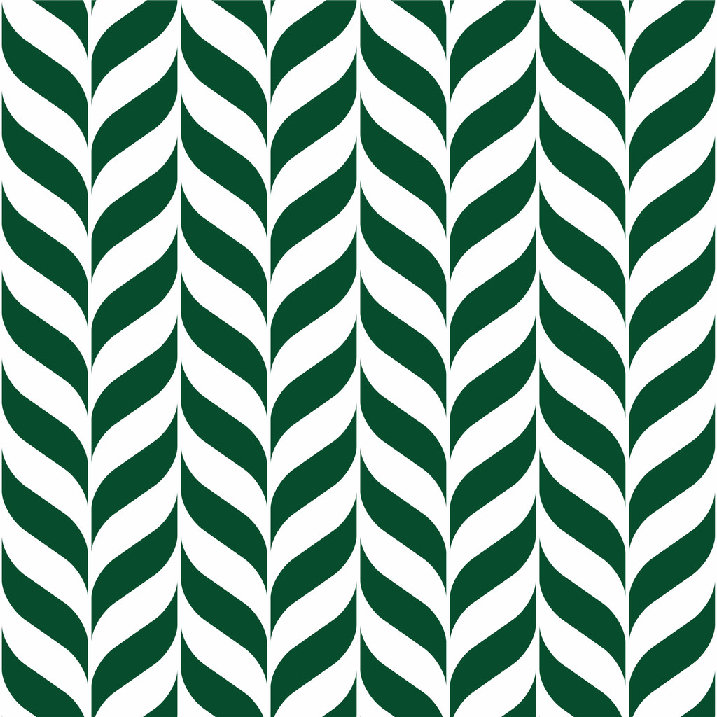 Tapeta jodełka zielona, wzór białe i szmaragdowe listki w skandynawskim stylu - Dekoori zdjęcie 1