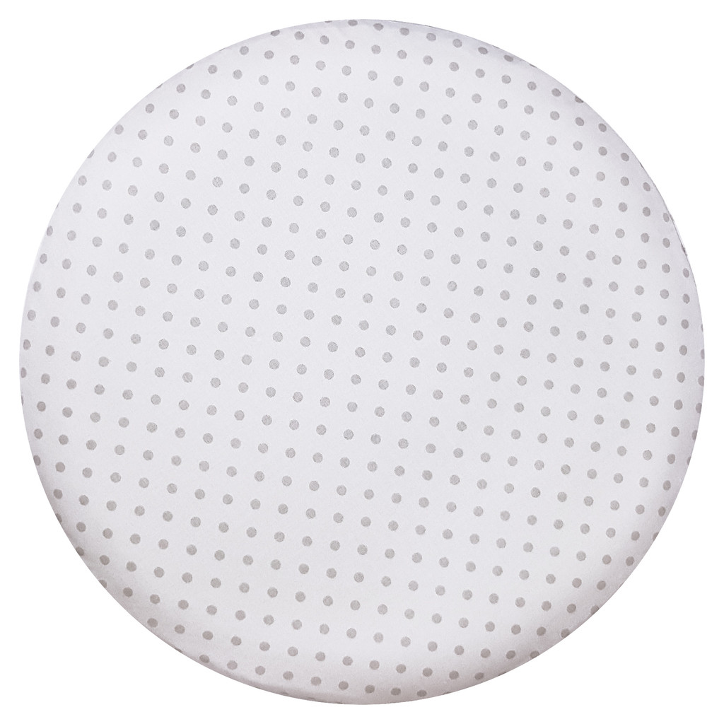 Delikatny, biały puf w urocze jasnoszare kropki, groszki 4mm - Lily Pouf zdjęcie 2