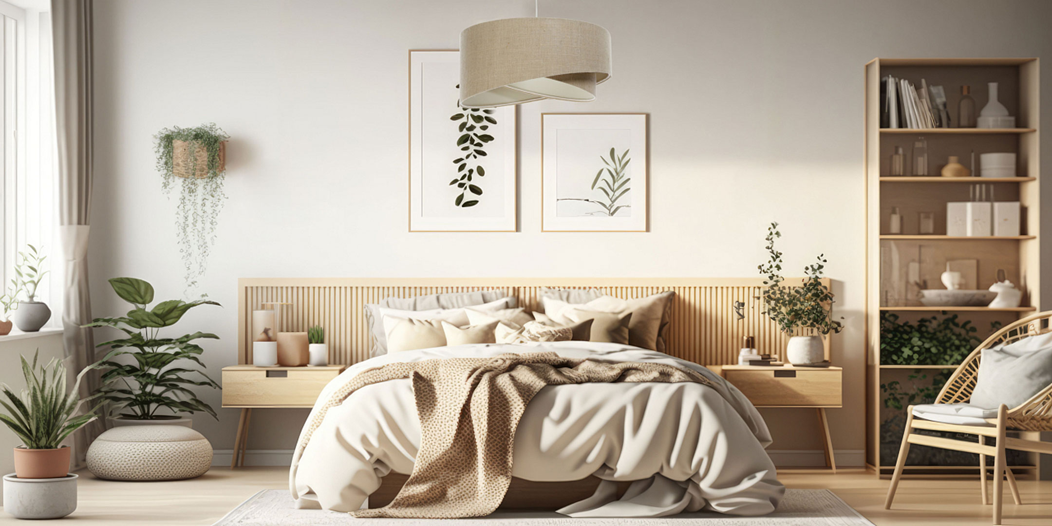 Jutowa lampa wisząca w stylu BOHO, beżowe asymetryczne abażury z naturalnej juty - BPS Koncept zdjęcie 2