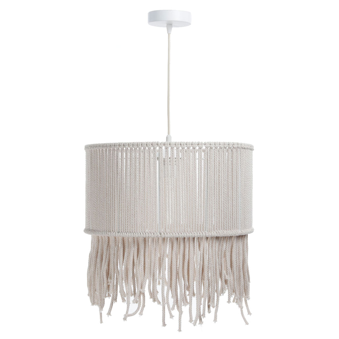 Kremowa lampa ze sznurka, ręcznie pleciona handmad, w stylu boho - DOVE - BPS Koncept zdjęcie 2