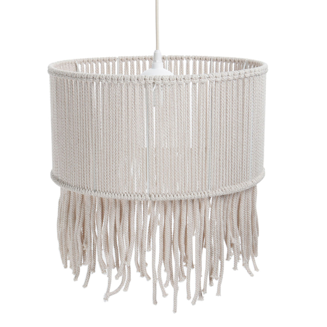 Kremowa lampa ze sznurka, ręcznie pleciona handmad, w stylu boho - DOVE - BPS Koncept zdjęcie 4