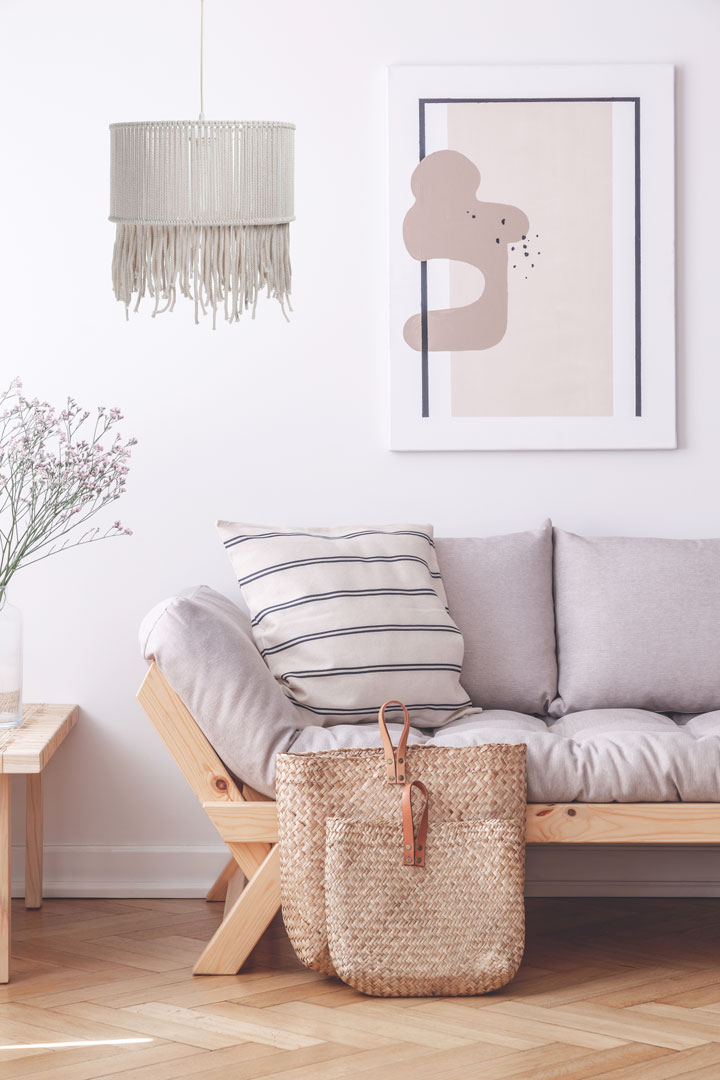 Kremowa lampa ze sznurka, ręcznie pleciona handmad, w stylu boho - DOVE - BPS Koncept zdjęcie 2