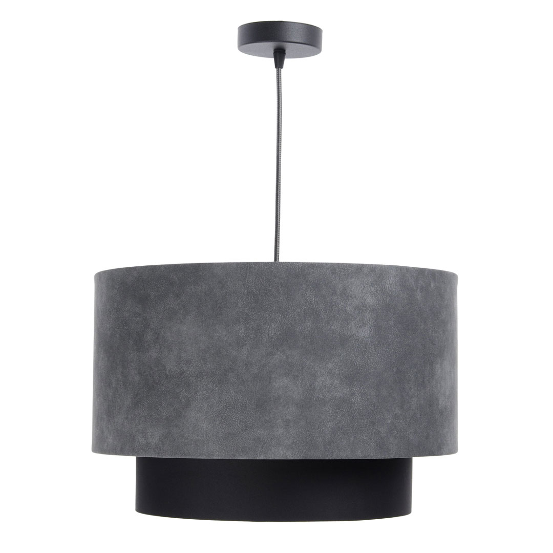 Lampa zamszowa szaro-czarna ze złotym środkiem, styl loftowy - LUKA - BPS Koncept zdjęcie 3