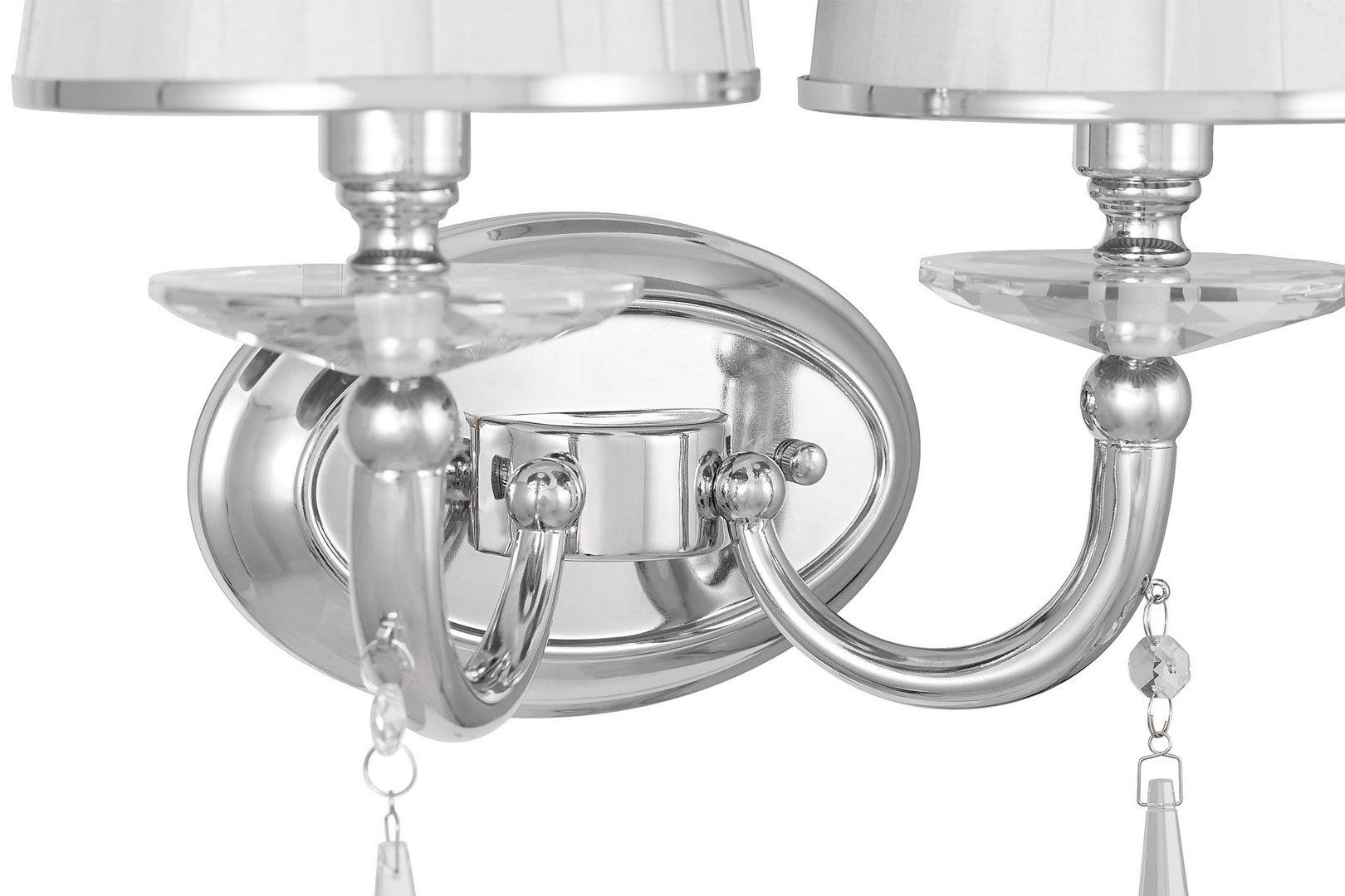 Metalowa lampa ścienna chromowana srebrna FABIONE W2 podwójny kinkiet - Lumina Deco zdjęcie 4