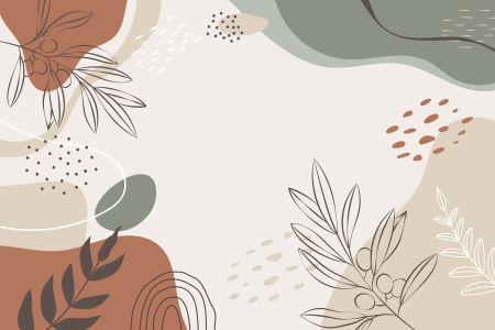 Artystyczna tapeta dekoracyjna GAŁĄZKI OLIWNE w beżach i zieleni, abstrakcyjne kształty, styl boho