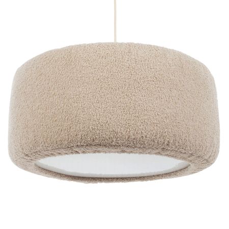 Beżowa lampa wisząca chmurka z puszystego pluszu do salonu i sypialni - CLOUD