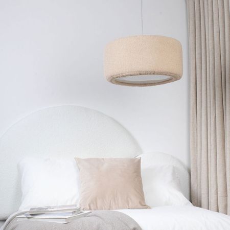 Beżowa lampa wisząca chmurka z puszystego pluszu do salonu i sypialni - CLOUD
