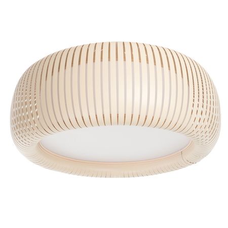 Beżowo-biała lampa sufitowa w stylu Space Age, retro plafon do salonu i przedpokoju - OBLO