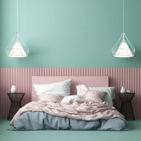 Biała lampa wisząca druciana diament FORTI nowoczesna loft skandynawska