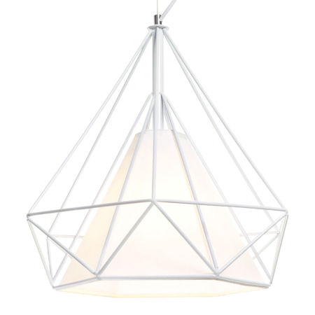 Biała lampa wisząca druciana diament FORTI nowoczesna loft skandynawska