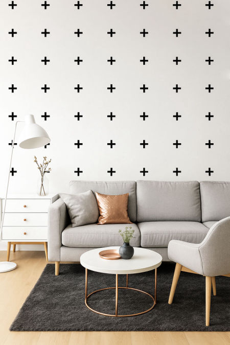 Biała tapeta + czarny PLUS (wersja biało-czarna)