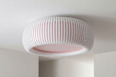 Biało-różowy plafon designerski, lampa sufitowa Dopamine Decor do salonu i pokoju dziecięcego - OBLO