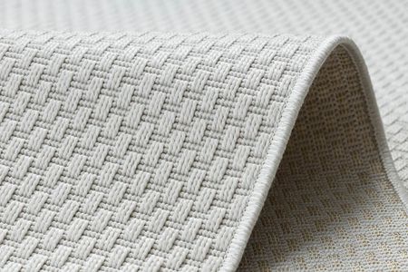 Biały dywan sznurkowy w stylu boho płasko tkany, zewnętrzny i wewnętrzny - TIMO